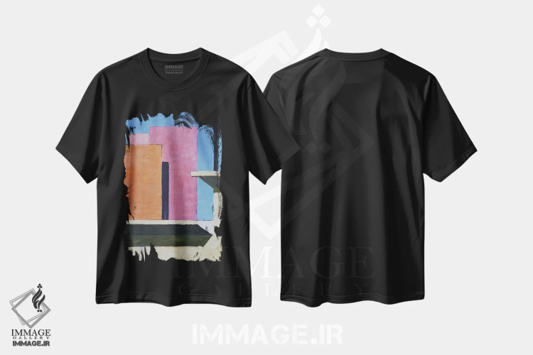 تیشرت مشکی طرح دار – تیشرت گرافیکی ,داون تاون اثر مایکل وارد immage.ir