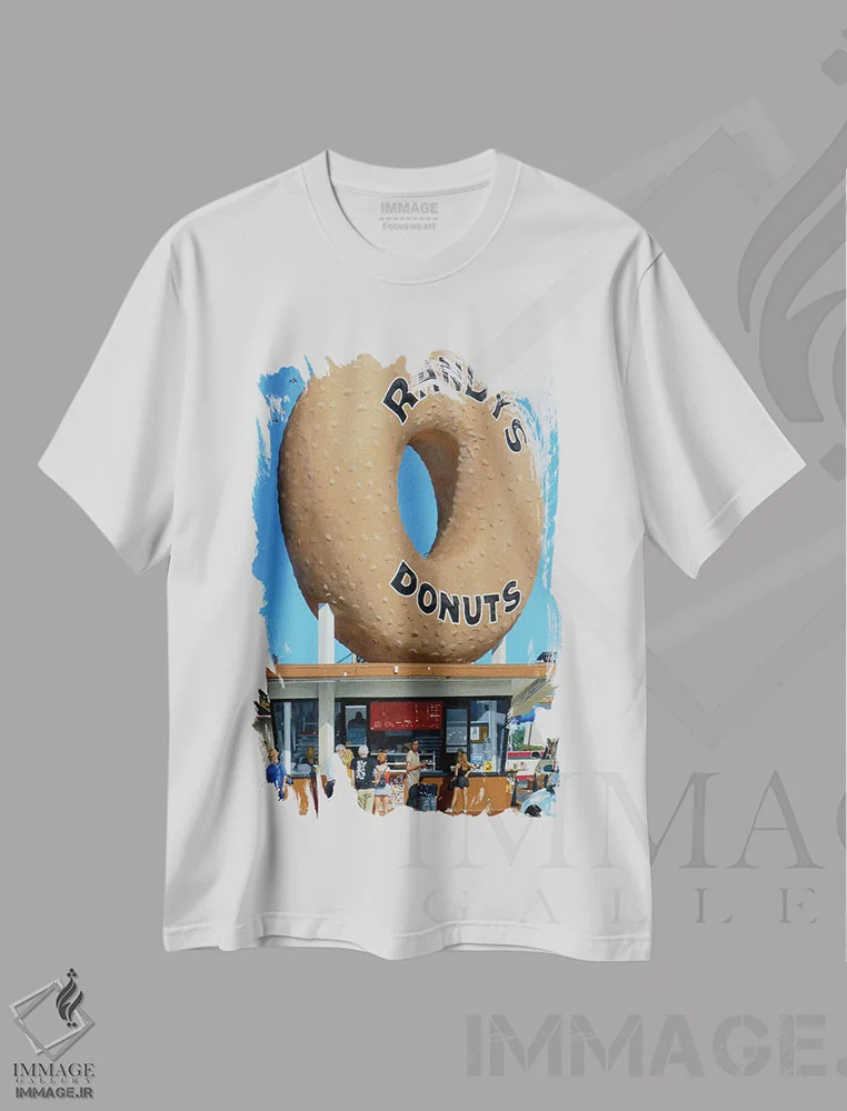 تیشرت سفید طرح دار – تیشرت وینتیج ,دونات رندی اثر مایکل وارد فروشگاه ایماژ