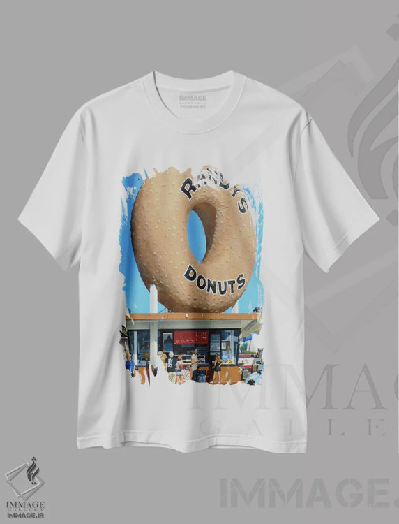 تیشرت سفید طرح دار – تیشرت وینتیج ,دونات رندی اثر مایکل وارد فروشگاه ایماژ