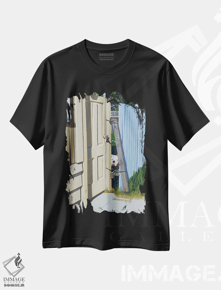تیشرت مشکی طرح دار – تیشرت حیوانات ,داری به من نگاه می کنی؟ اثر مایکل وارد immage.ir