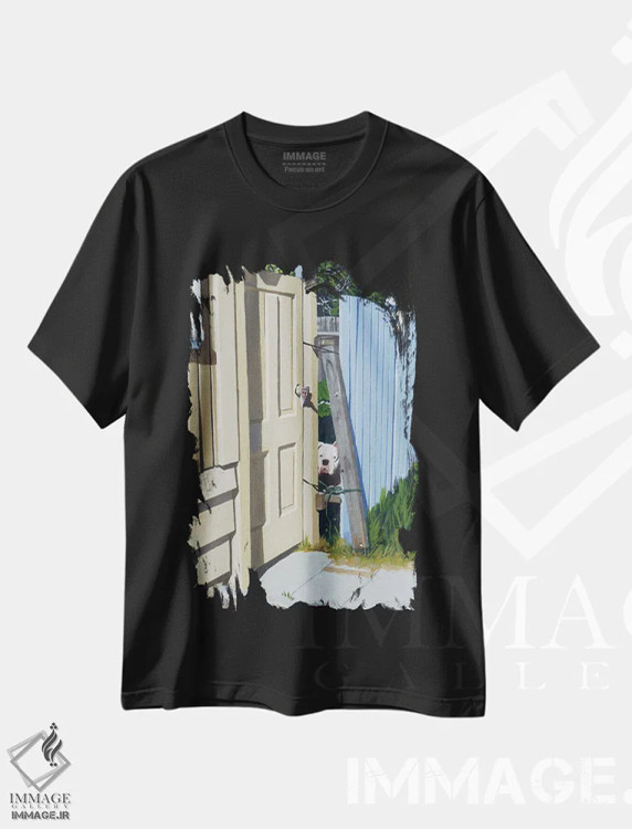 تیشرت مشکی طرح دار – تیشرت حیوانات ,داری به من نگاه می کنی؟ اثر مایکل وارد immage.ir