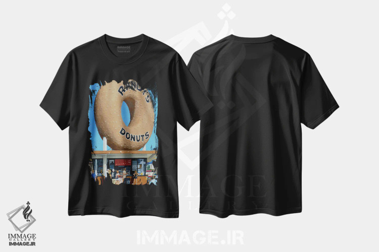 تیشرت مشکی طرح دار – تیشرت وینتیج ,دونات رندی اثر مایکل وارد immage.ir