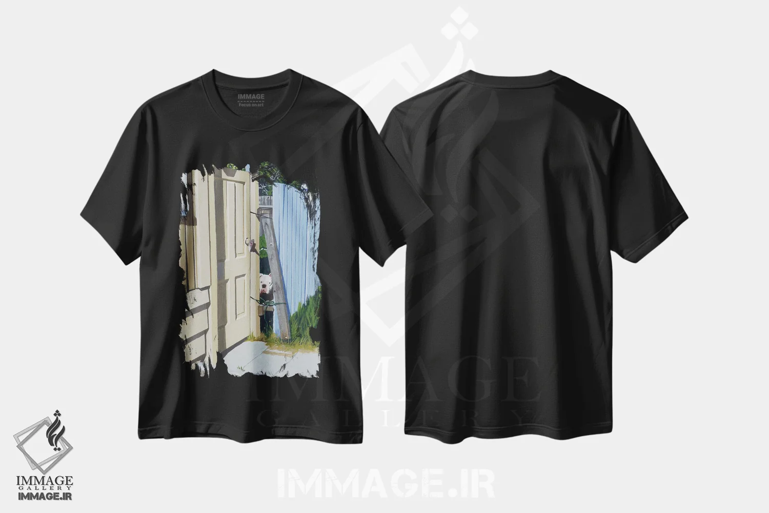 تیشرت مشکی طرح دار – تیشرت حیوانات ,داری به من نگاه می کنی؟ اثر مایکل وارد immage.ir