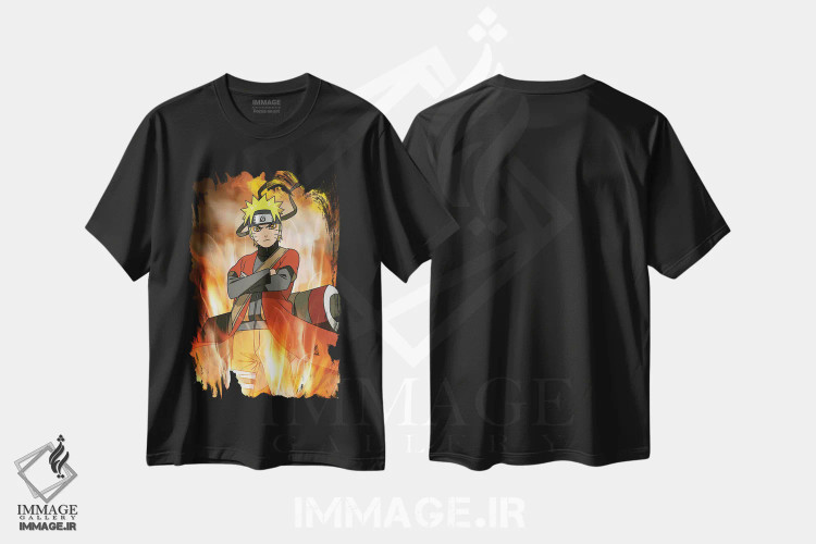 تیشرت مشکی طرح دار – تیشرت انیمه ,ناروتو اثر مونیر وانیاک فروشگاه ایماژ