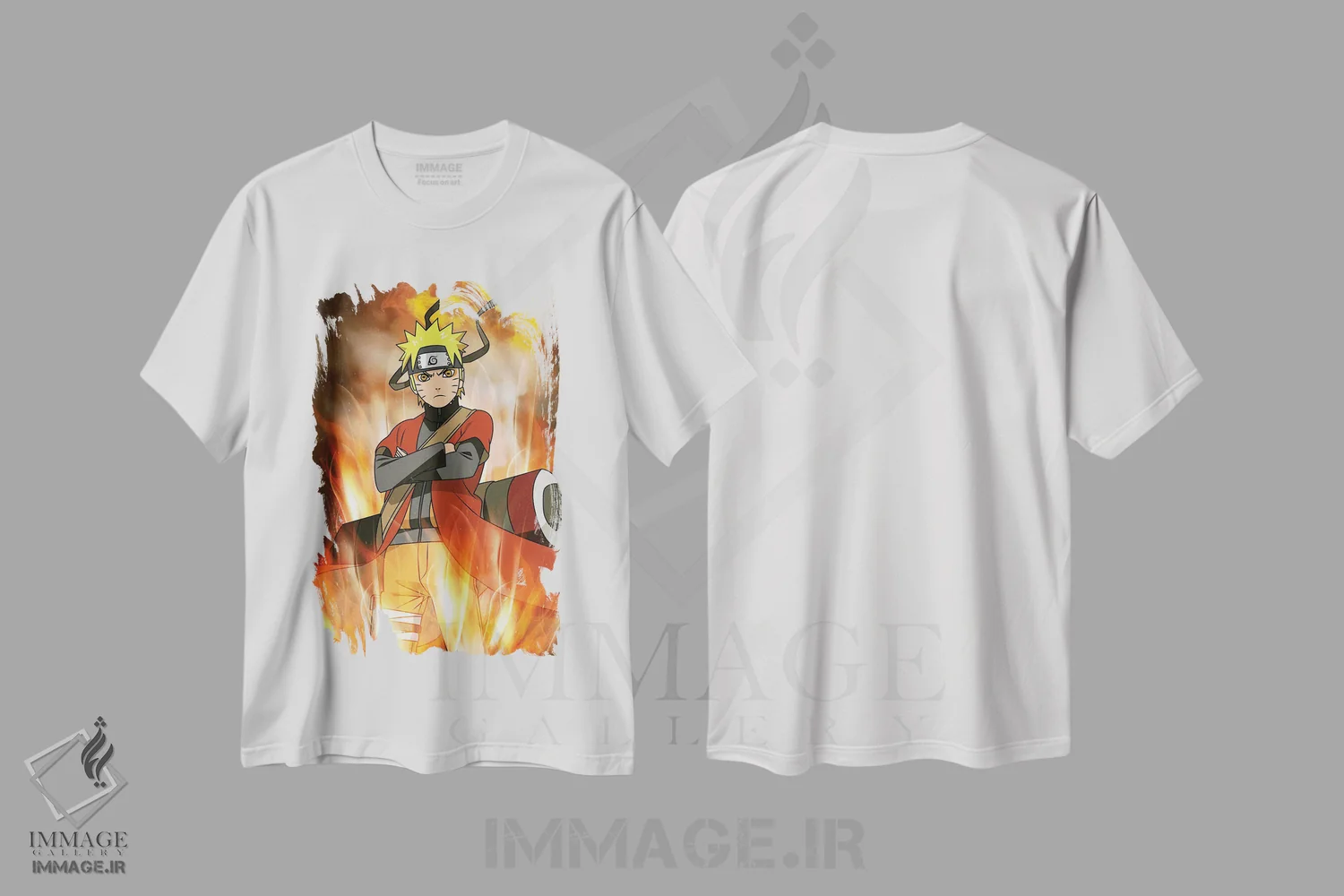 تیشرت سفید طرح دار – تیشرت انیمه ,ناروتو اثر مونیر وانیاک immage.ir
