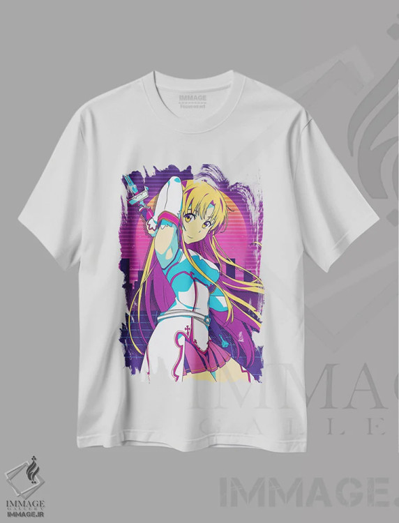 تیشرت سفید طرح دار – تیشرت گیمینگ ,هنر شمشیرزنی آنلاین دو اثر مونیر وانیاک immage.ir