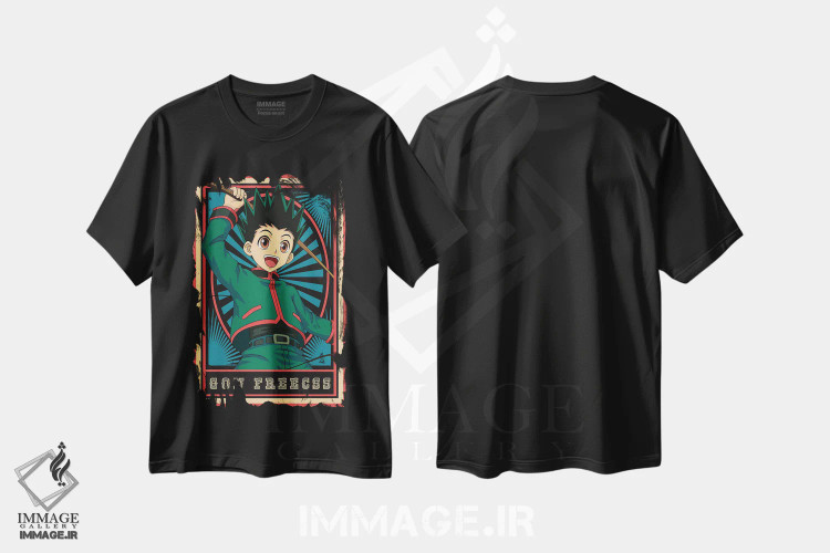 تیشرت مشکی طرح دار – تیشرت انیمه ,هانتر ایکس هانتر اثر مونیر وانیاک فروشگاه ایماژ