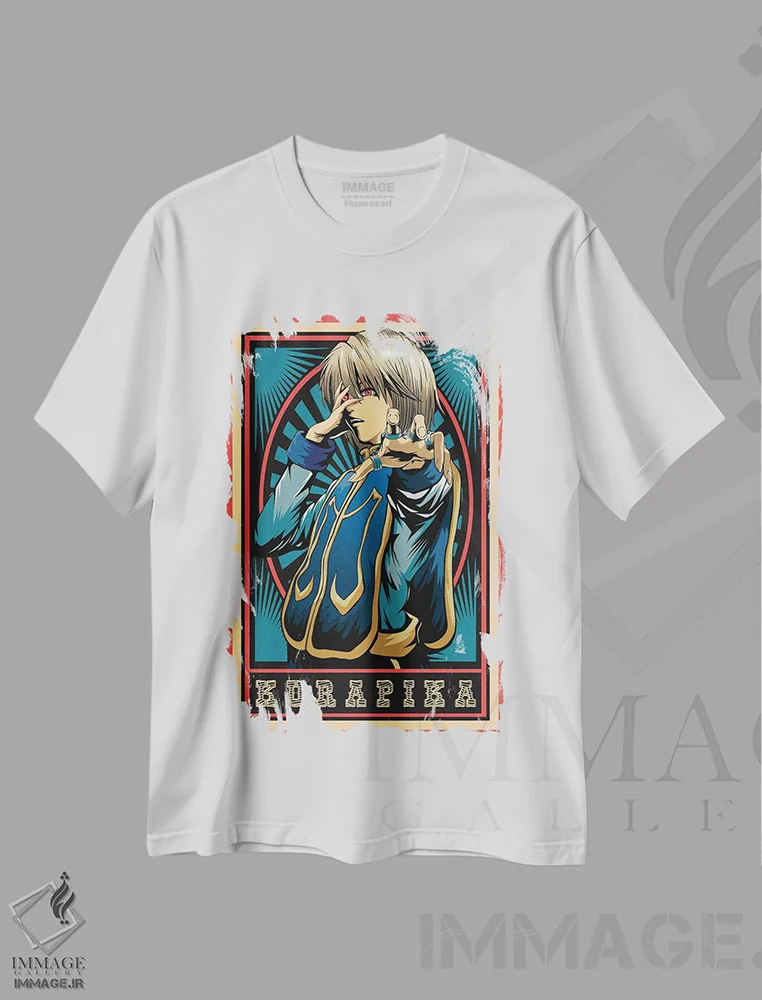 تیشرت سفید طرح دار – تیشرت انیمه ,هانتر ایکس هانتر اثر مونیر وانیاک immage.ir