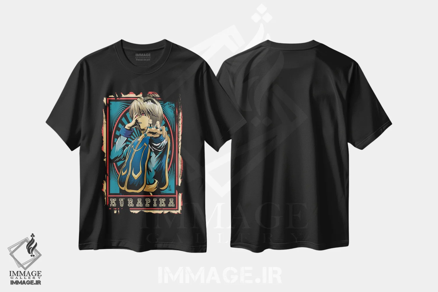 تیشرت مشکی طرح دار – تیشرت انیمه ,هانتر ایکس هانتر اثر مونیر وانیاک فروشگاه ایماژ