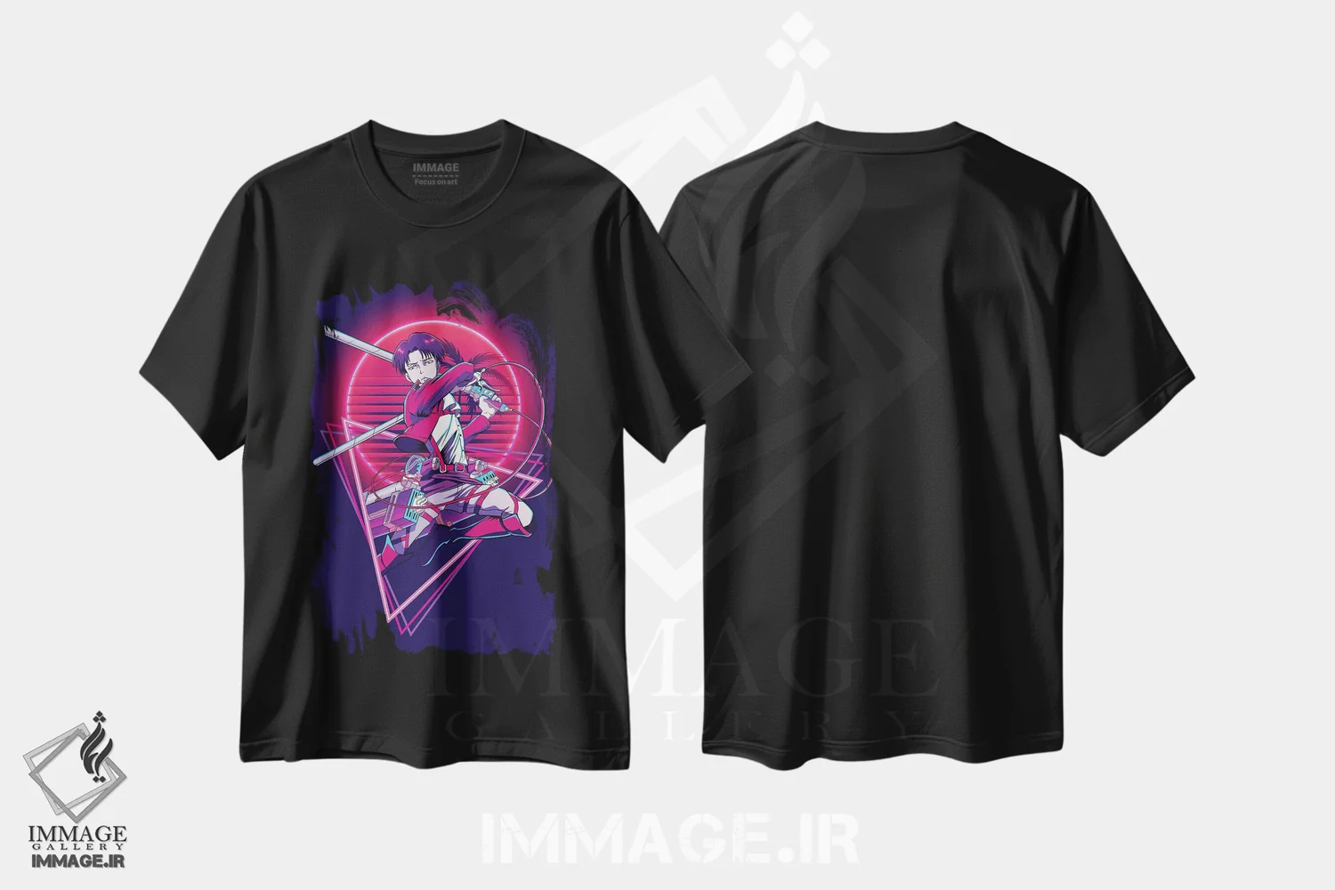 تیشرت مشکی طرح دار – تیشرت نئون ,حمله به تایتان اثر مونیر وانیاک immage.ir