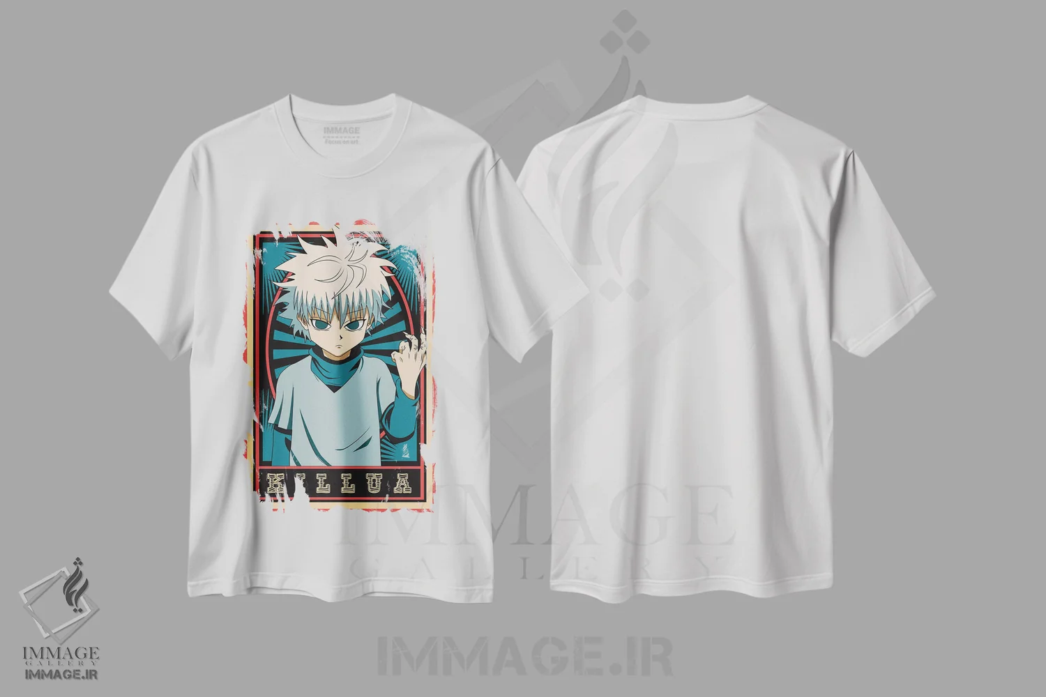 تیشرت سفید طرح دار – تیشرت انیمه ,هانتر ایکس هانتر اثر مونیر وانیاک فروشگاه ایماژ