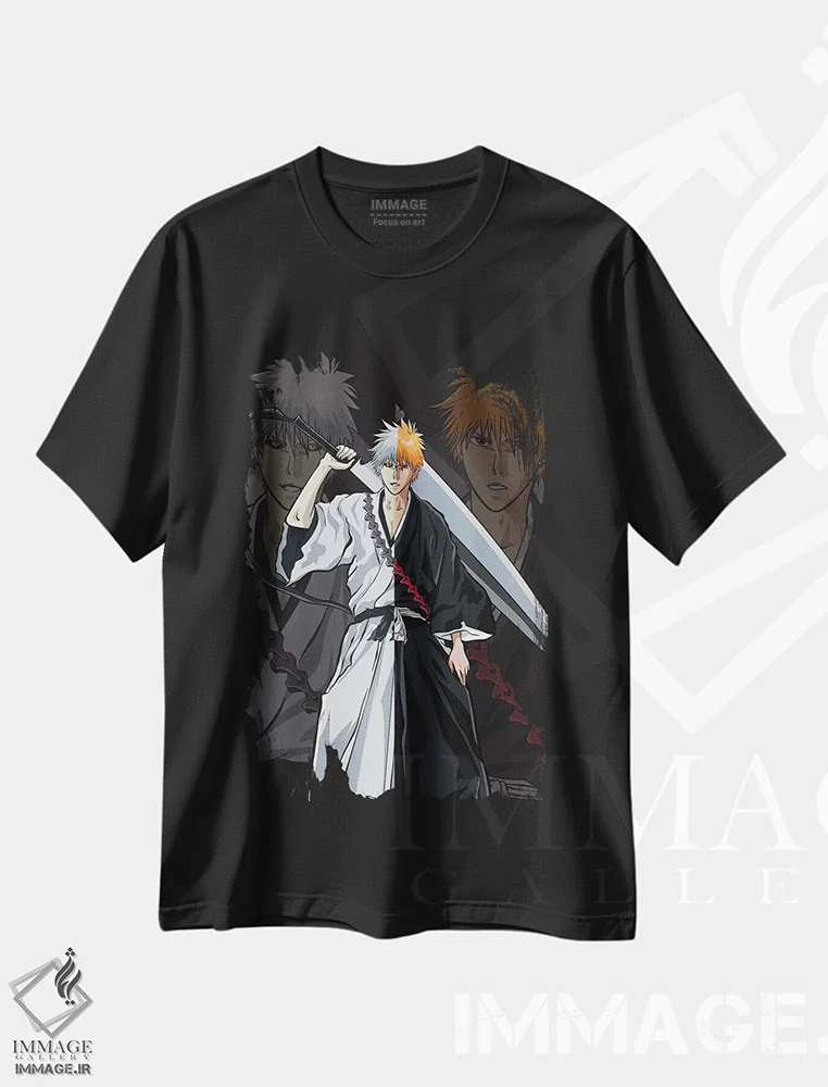تیشرت مشکی طرح دار – تیشرت انیمه ,ایچیگو و زانگتسو اثر مونیر وانیاک فروشگاه ایماژ