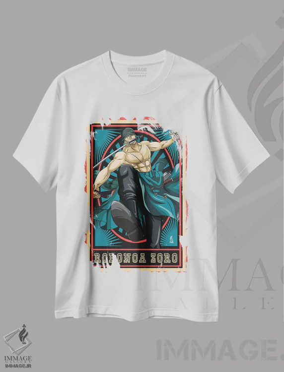 تیشرت سفید طرح دار – تیشرت انیمه ,وان پیس اثر مونیر وانیاک immage.ir