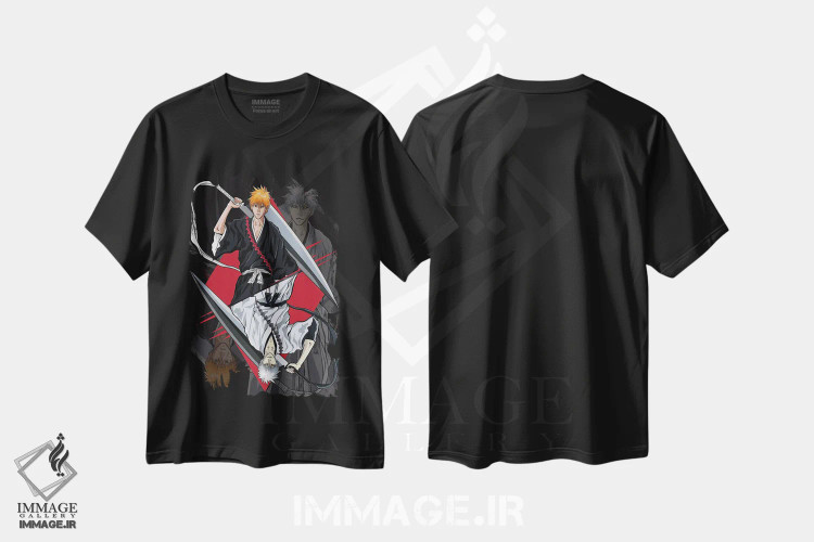 تیشرت مشکی طرح دار – تیشرت انیمه ,بلیچ اثر مونیر وانیاک immage.ir