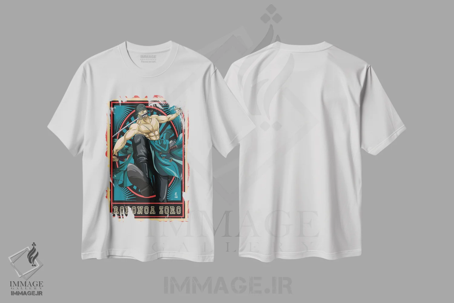 تیشرت سفید طرح دار – تیشرت انیمه ,وان پیس اثر مونیر وانیاک immage.ir
