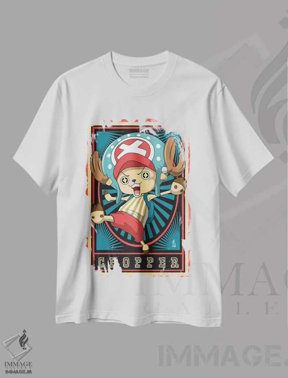 تیشرت سفید طرح دار – تیشرت انیمه ,وان پیس اثر مونیر وانیاک فروشگاه ایماژ