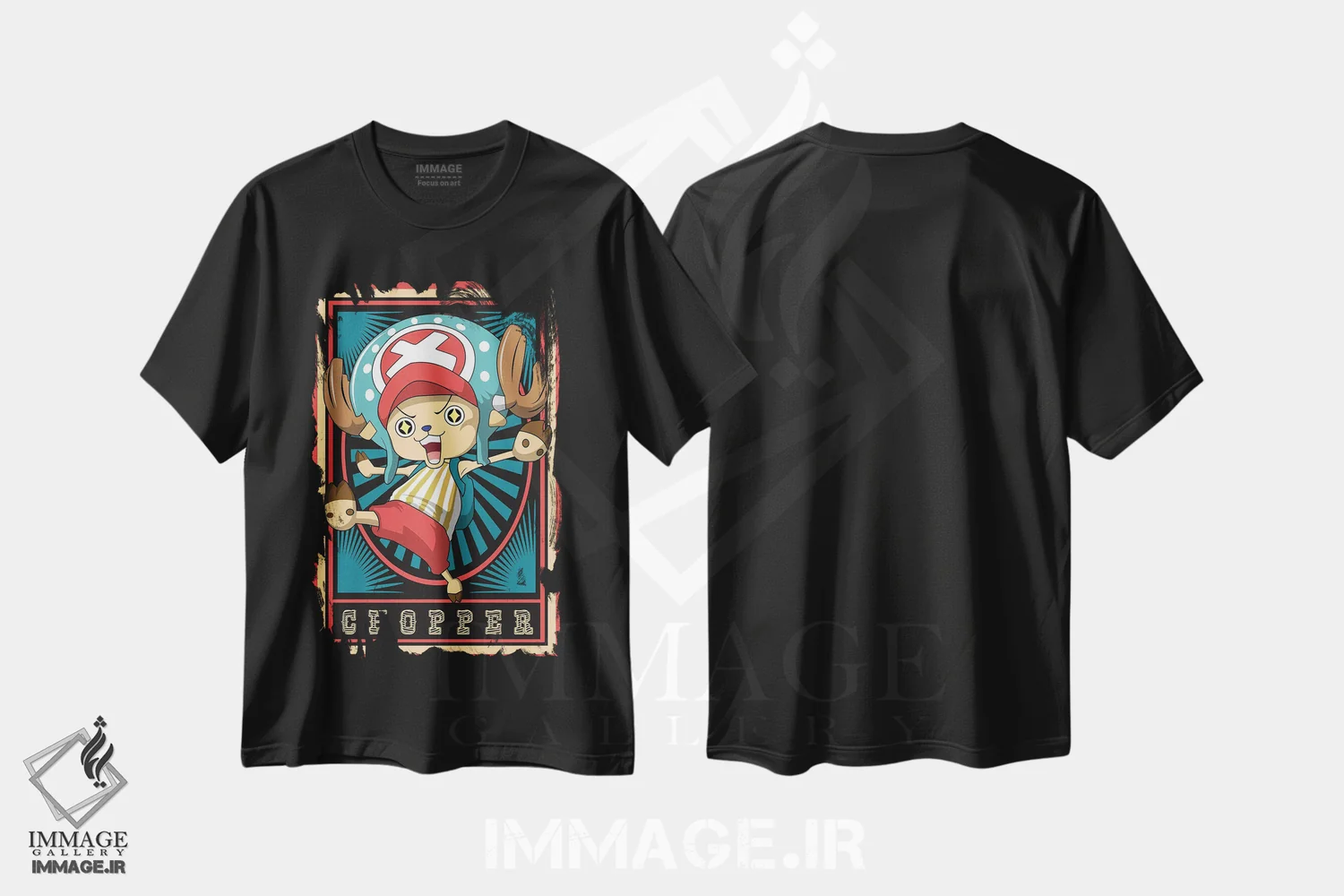 تیشرت مشکی طرح دار – تیشرت انیمه ,وان پیس اثر مونیر وانیاک immage.ir