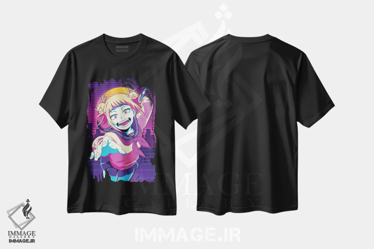 تیشرت مشکی طرح دار – تیشرت انیمه ,هیمیکو توگا اثر مونیر وانیاک immage.ir