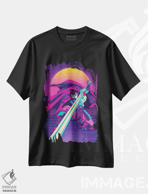 تیشرت مشکی طرح دار – تیشرت انیمه ,برزرک اثر مونیر وانیاک فروشگاه ایماژ