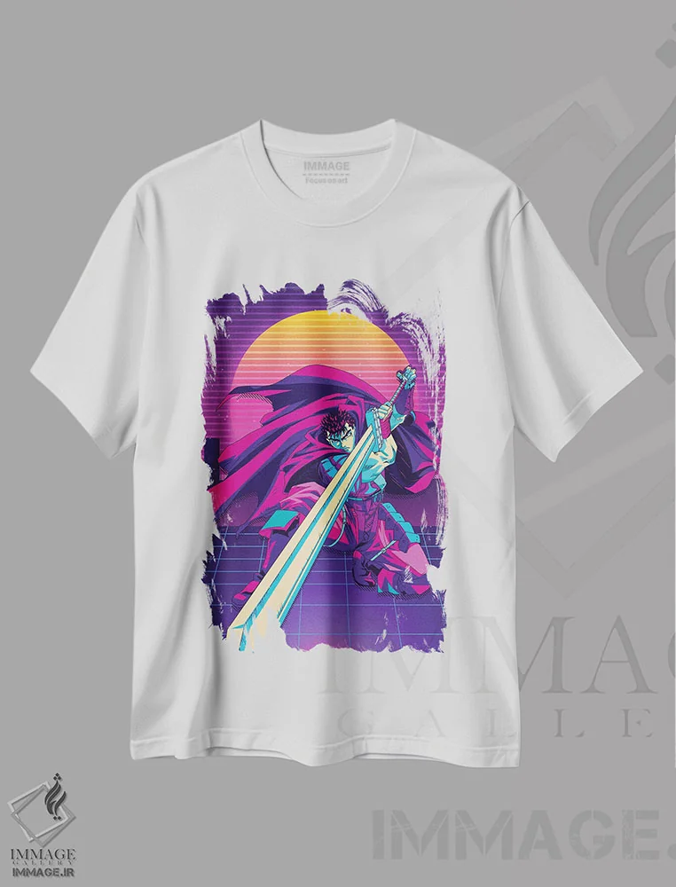 تیشرت سفید طرح دار – تیشرت انیمه ,برزرک اثر مونیر وانیاک immage.ir