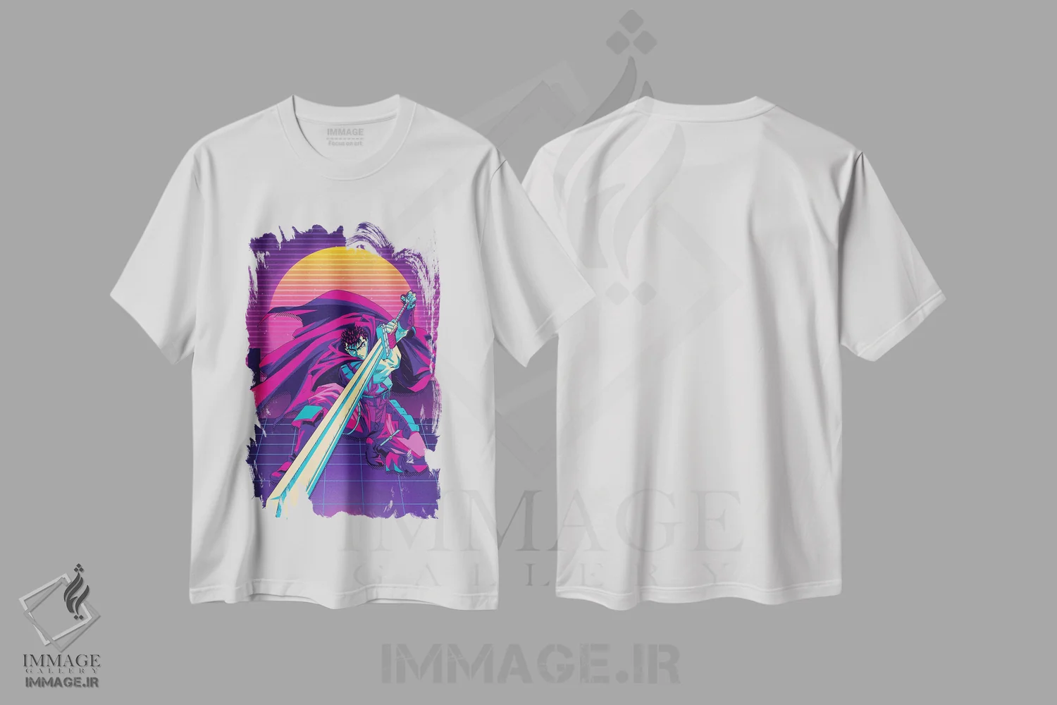 تیشرت سفید طرح دار – تیشرت انیمه ,برزرک اثر مونیر وانیاک immage.ir