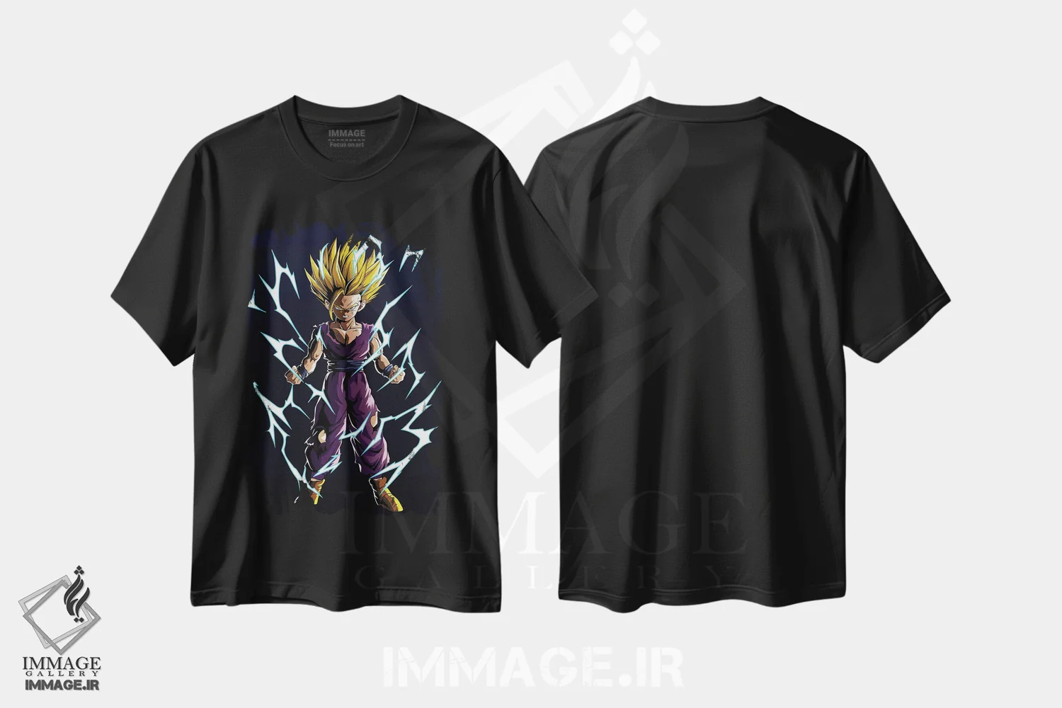 تیشرت مشکی طرح دار – تیشرت انیمه ,دراگون بال زد - گوهان سوم اثر مونیر وانیاک فروشگاه ایماژ