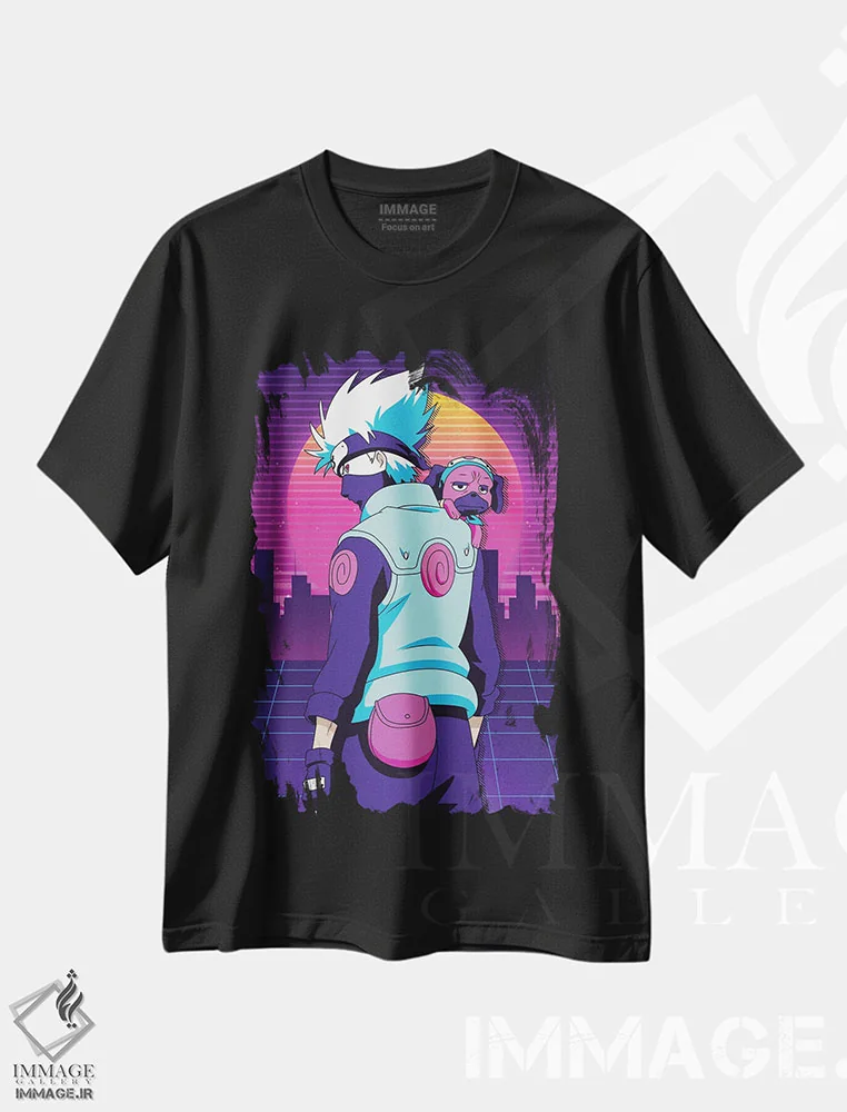 تیشرت مشکی طرح دار – تیشرت انیمه ,هاتاکه کاکاشی اثر مونیر وانیاک immage.ir