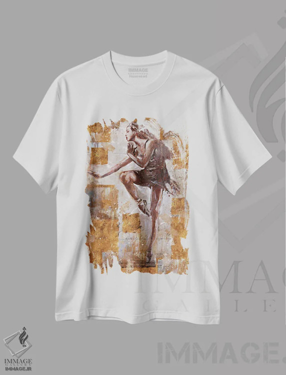 تیشرت سفید طرح دار – تیشرت هنری ,رقاص جَز اول اثر مارتا وایلی immage.ir