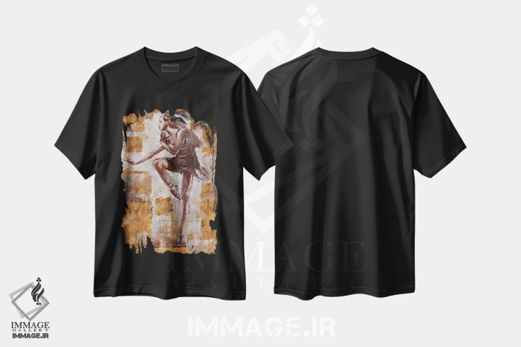 تیشرت مشکی طرح دار – تیشرت هنری ,رقاص جَز اول اثر مارتا وایلی فروشگاه ایماژ
