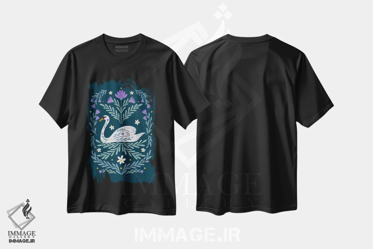 تیشرت مشکی طرح دار – تیشرت هنری ,قوی هنر عامیانه اثر آنجلا مینکا فروشگاه ایماژ