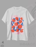 تیشرت سفید طرح دار – تیشرت رنگارنگ ,نارنگی های رنگارنگ اثر آنجلا مینکا immage.ir