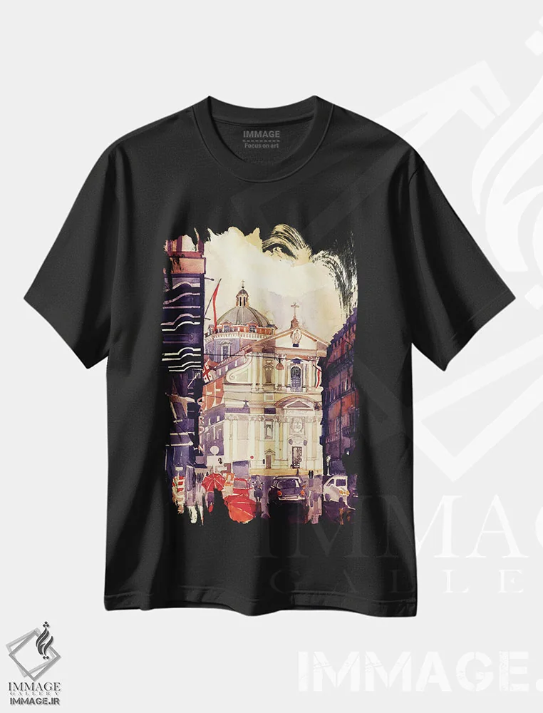 تیشرت مشکی طرح دار – تیشرت هنری ,ایل جزو اثر ماجا ورونسکا فروشگاه ایماژ