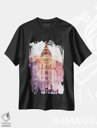 تیشرت مشکی طرح دار – تیشرت معماری ,مادرید اثر ماجا ورونسکا فروشگاه ایماژ
