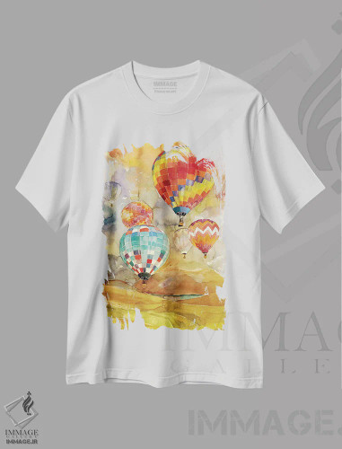 تیشرت سفید طرح دار – تیشرت فانتزی ,بادکنک ها اثر ماجا ورونسکا فروشگاه ایماژ