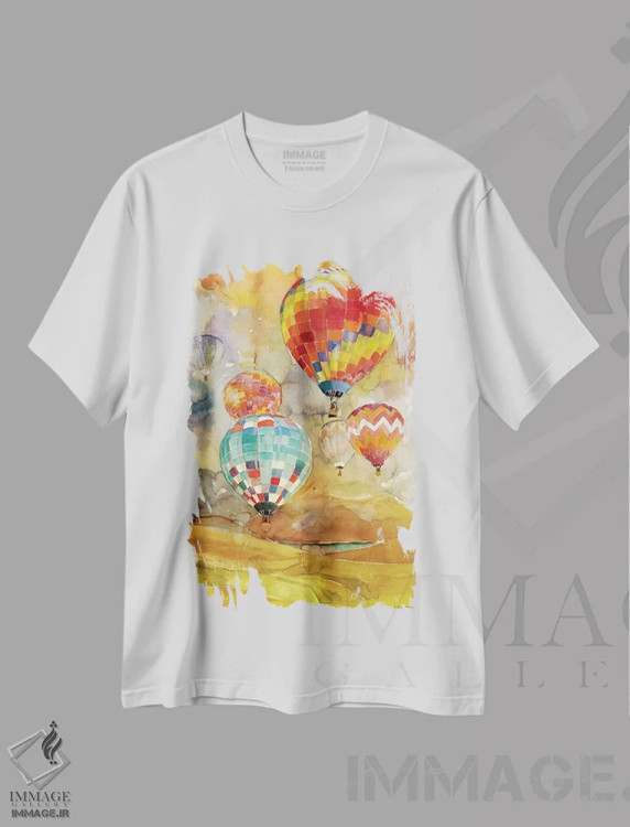 تیشرت سفید طرح دار – تیشرت فانتزی ,بادکنک ها اثر ماجا ورونسکا فروشگاه ایماژ