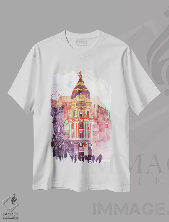 تیشرت سفید طرح دار – تیشرت معماری ,مادرید اثر ماجا ورونسکا immage.ir