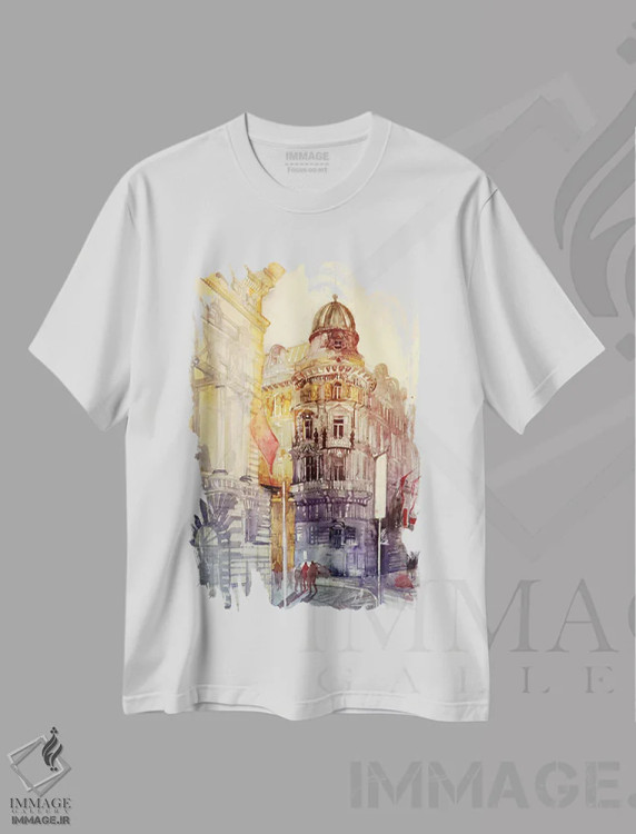 تیشرت سفید طرح دار – تیشرت سفر ,وین اثر ماجا ورونسکا immage.ir