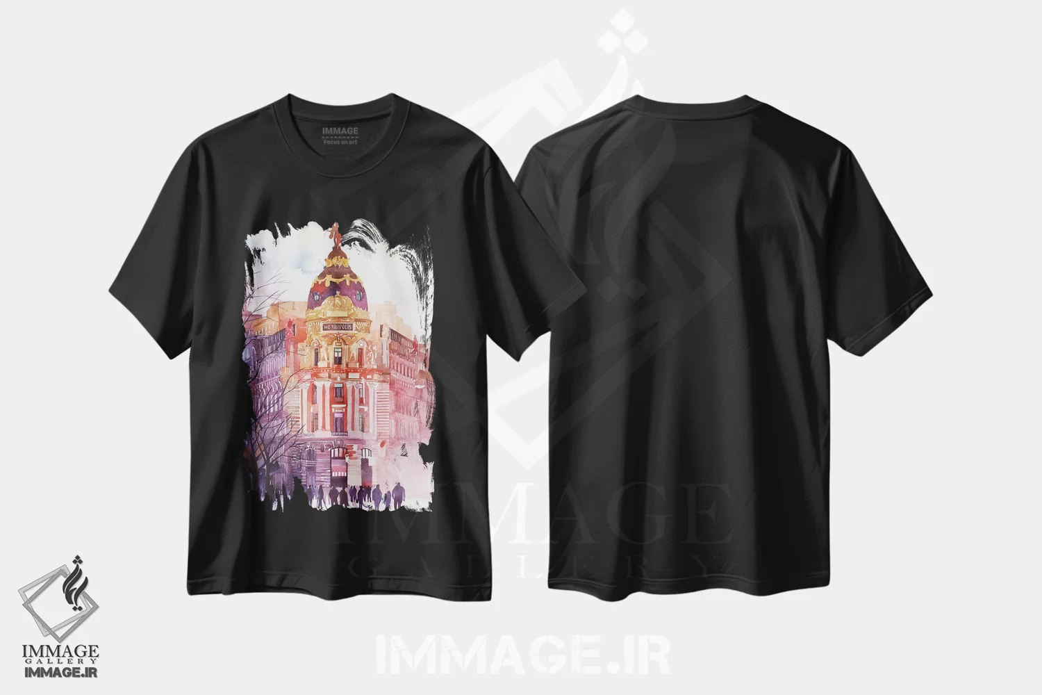تیشرت مشکی طرح دار – تیشرت معماری ,مادرید اثر ماجا ورونسکا فروشگاه ایماژ