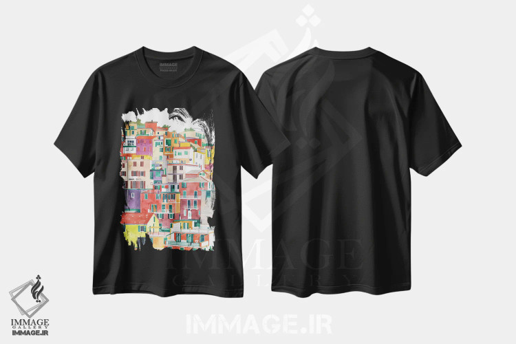 تیشرت مشکی طرح دار – تیشرت هنری ,چینکو تره I اثر ماجا ورونسکا فروشگاه ایماژ