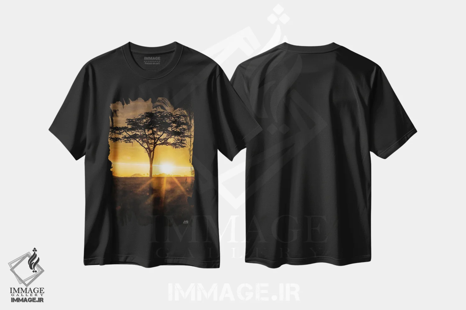 تیشرت مشکی طرح دار – تیشرت طبیعت ,طلوع خورشید آفریقایی اثر استودیو مکس بلیکزبرگ immage.ir