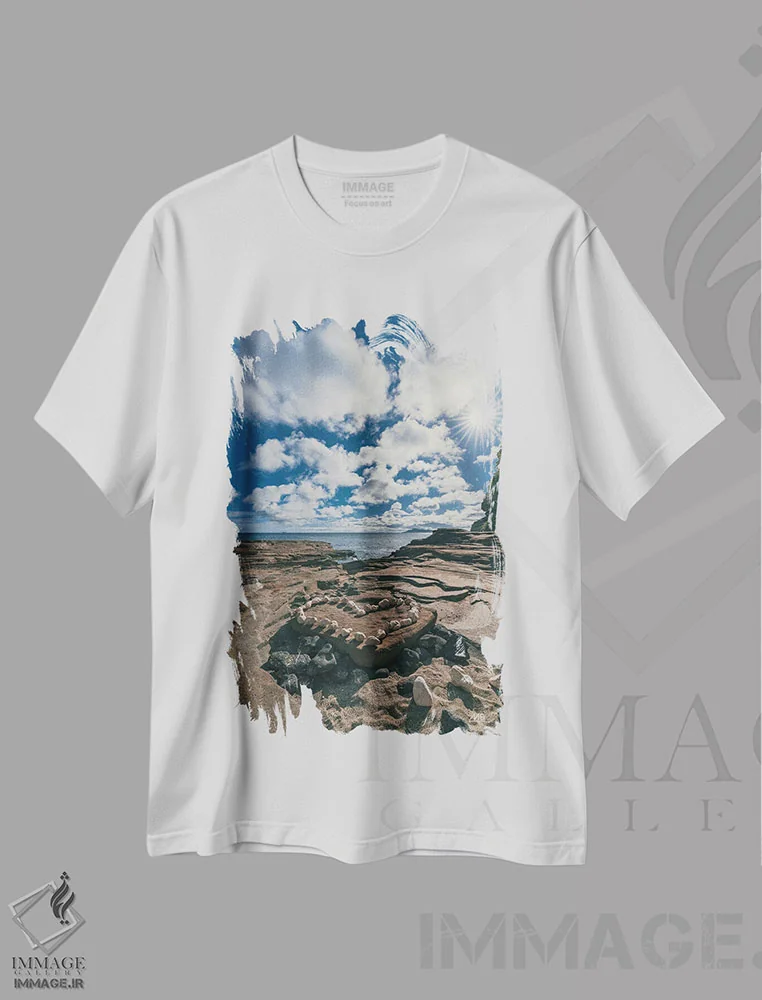 تیشرت سفید طرح دار – تیشرت طبیعت ,قلب هاوایی اثر استودیو مکس بلیکزبرگ immage.ir