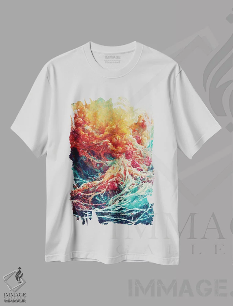 تیشرت سفید طرح دار – تیشرت هنری ,مرثیه ای برای طبیعت اثر ماکسیمیلیانو کاسال فروشگاه ایماژ