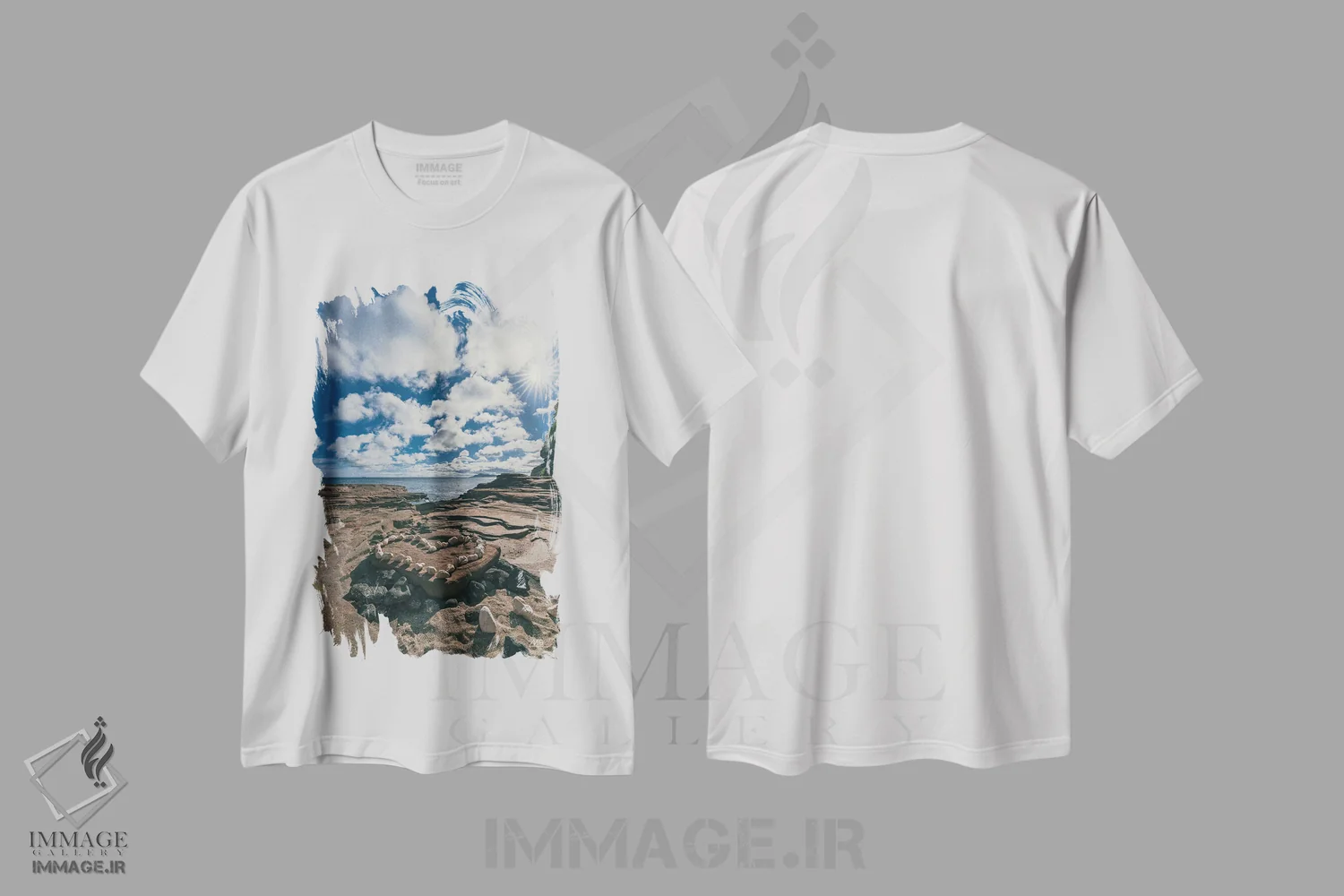 تیشرت سفید طرح دار – تیشرت طبیعت ,قلب هاوایی اثر استودیو مکس بلیکزبرگ immage.ir