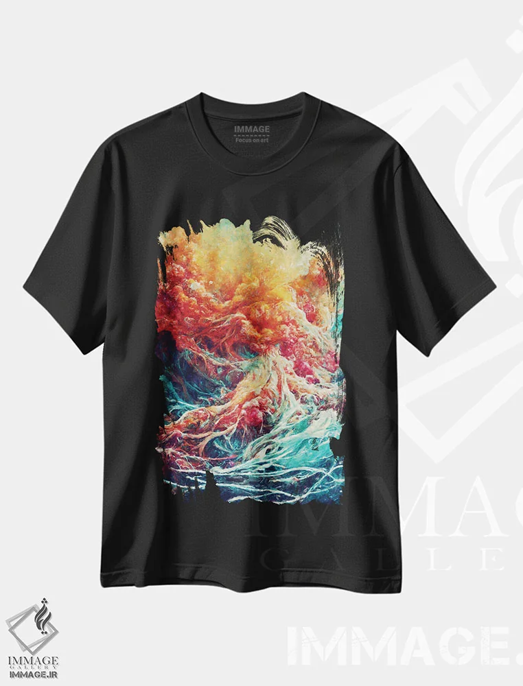 تیشرت مشکی طرح دار – تیشرت هنری ,مرثیه ای برای طبیعت اثر ماکسیمیلیانو کاسال immage.ir