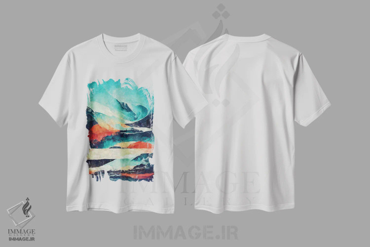 تیشرت سفید طرح دار – تیشرت انتزاعی ,معصومیت اثر ماکسیمیلیانو کاسال فروشگاه ایماژ