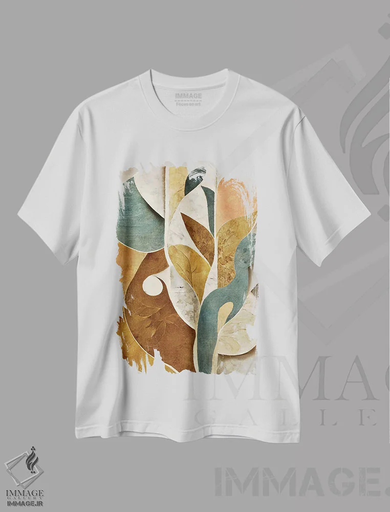 تیشرت سفید طرح دار – تیشرت انتزاعی ,فرم های انتزاعی اثر ماکسیمیلیانو کاسال فروشگاه ایماژ