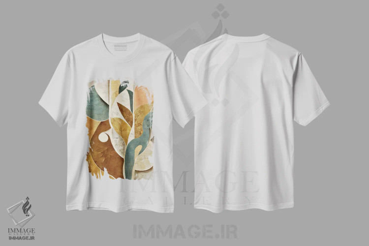 تیشرت سفید طرح دار – تیشرت انتزاعی ,فرم های انتزاعی اثر ماکسیمیلیانو کاسال فروشگاه ایماژ