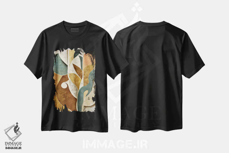 تیشرت مشکی طرح دار – تیشرت انتزاعی ,فرم های انتزاعی اثر ماکسیمیلیانو کاسال immage.ir