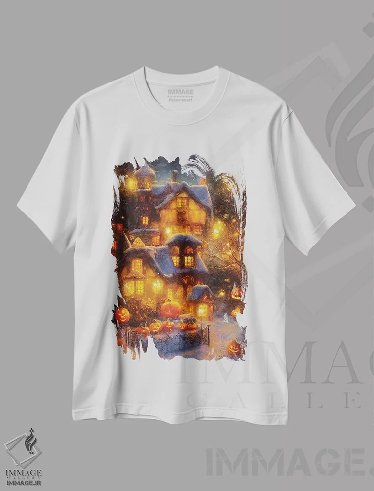 تیشرت سفید طرح دار – تیشرت فانتزی ,هالووین شیرین اثر ماکسیمیلیانو کاسال immage.ir