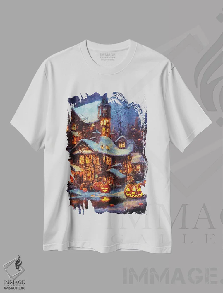 تیشرت سفید طرح دار – تیشرت فانتزی ,این هالووین است اثر ماکسیمیلیانو کاسال فروشگاه ایماژ